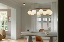 Miira 8 Oval lysekrone, mørk bronze/opal