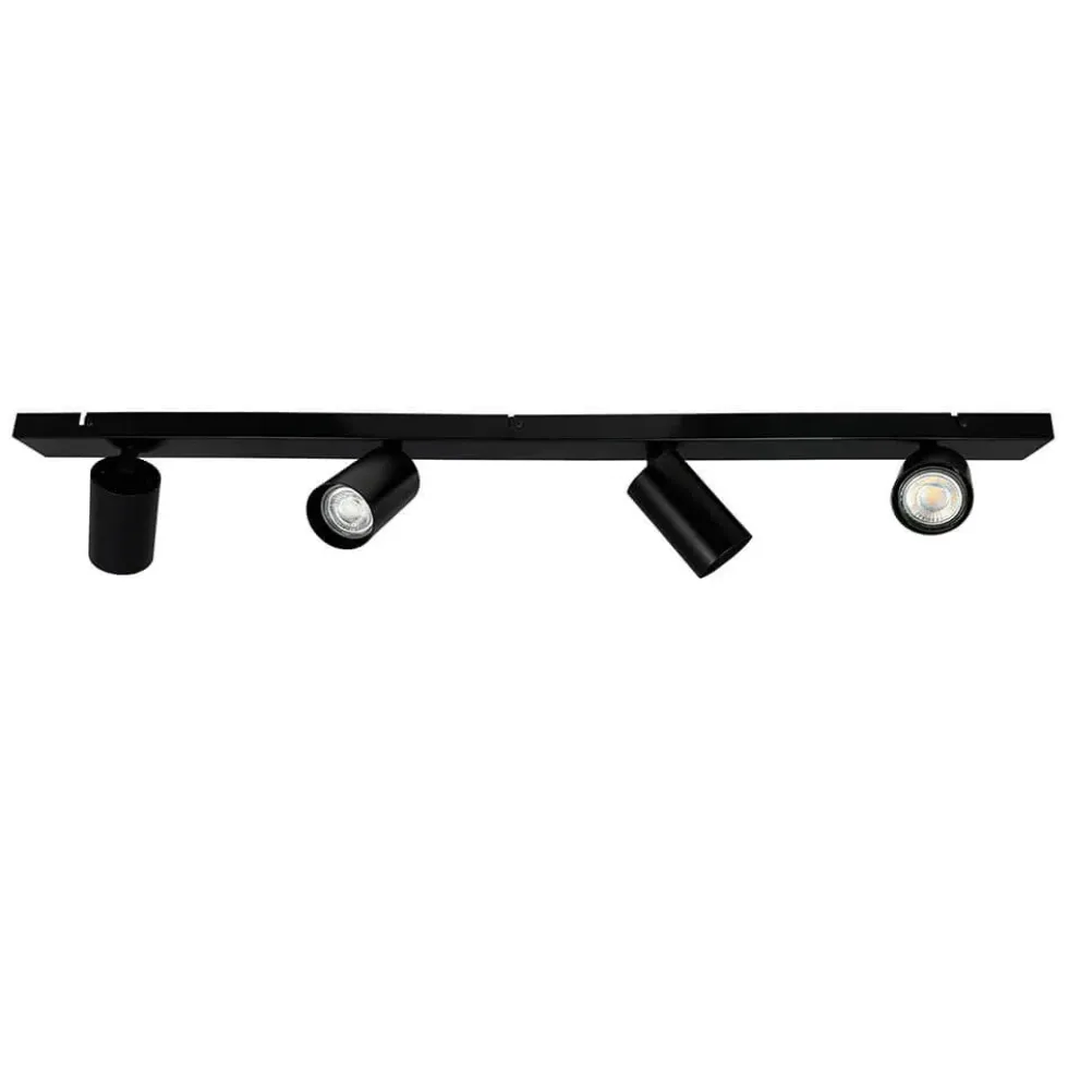 Modern skinne med 4 spots, sort