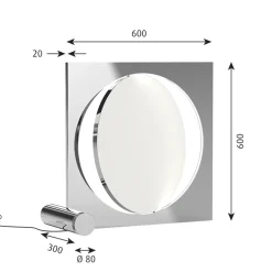 Moonsetter 600 LED gulvlampe, krom/hvid