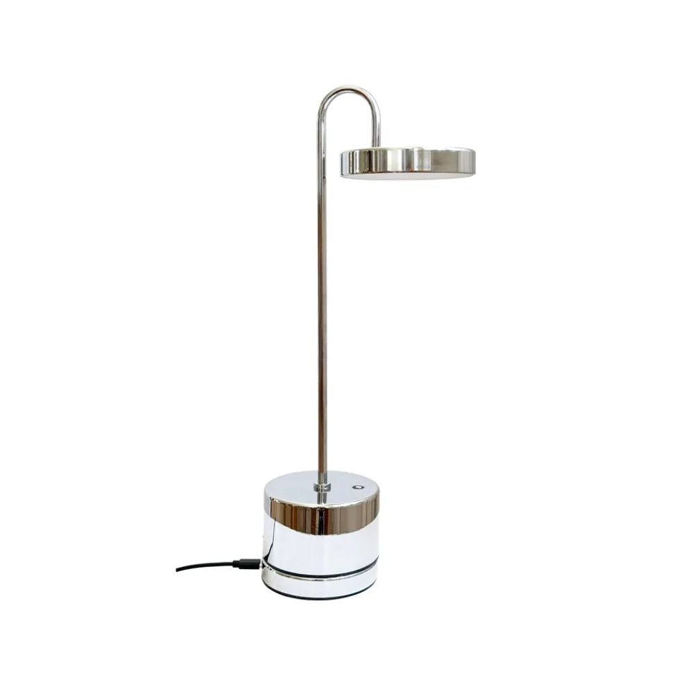 MooveLIGHT batterilampe / bordlampe m/trådløs oplader, krom