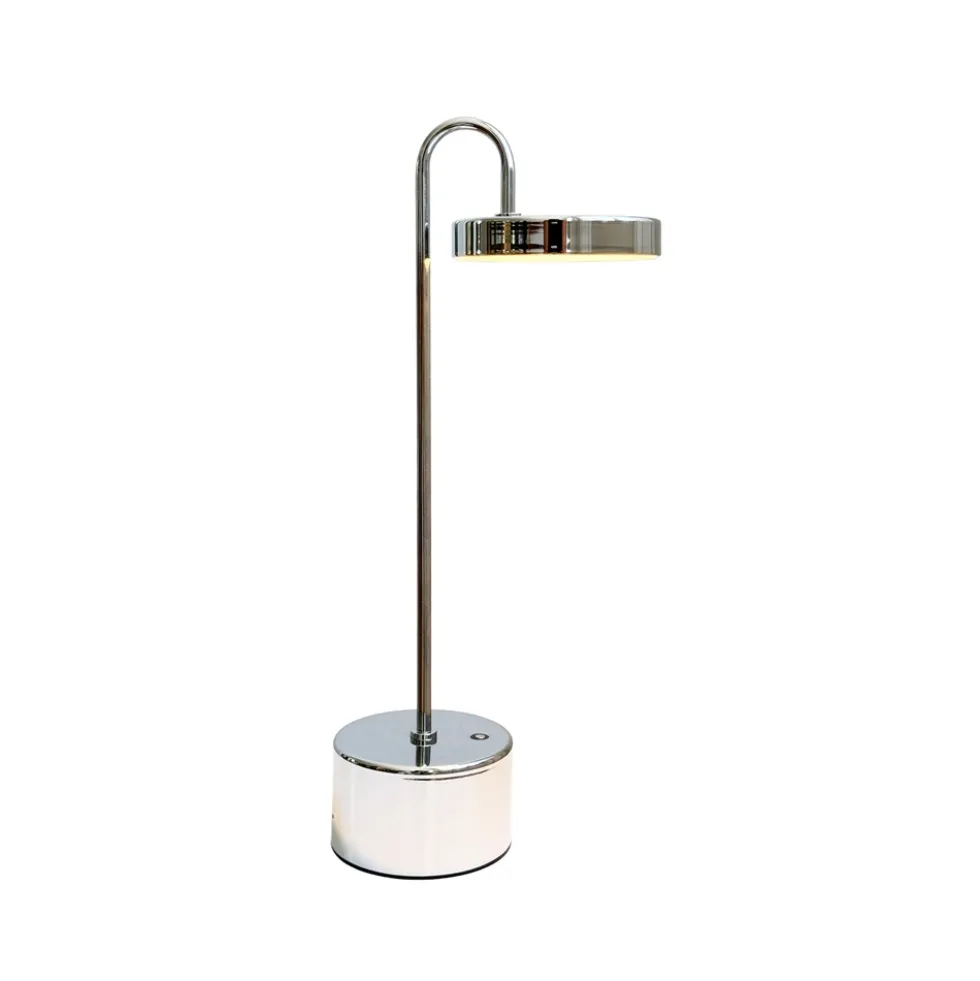 MooveLIGHT batterilampe / bordlampe m/trådløs oplader, krom
