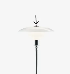 Møtrik til Topplade for PH 3½-2½, krom