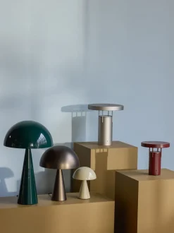 Mush bordlampe høj, brun