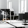 NJP bordlampe m/bordklemme, lys alu grå