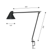 NJP bordlampe m/bordklemme, sort