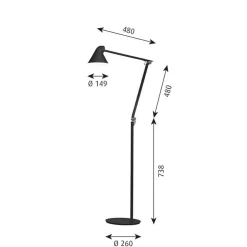 NJP gulvlampe, sort (3000 K)