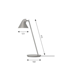 NJP Mini bordlampe, lys alu grå