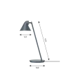 NJP Mini bordlampe, petroleum blå