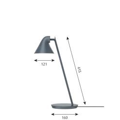 NJP Mini bordlampe, petroleum blå