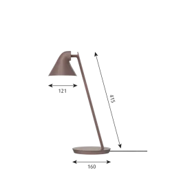 NJP Mini bordlampe, rosabrun