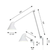 NJP væglampe m/lang arm, hvid