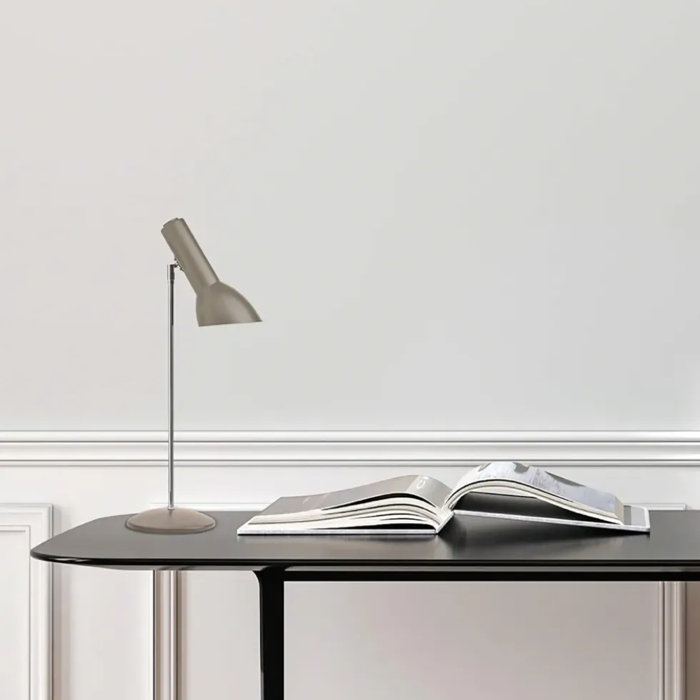 Oblique bordlampe krom, sand