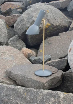 Oblique Bordlampe Messing, flintgrå
