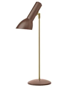 Oblique Bordlampe Messing, teglrød