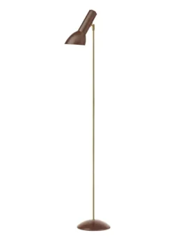 Oblique Gulvlampe Messing, teglrød