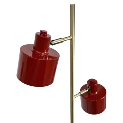 Ocean gulvlampe, mørkerød/messing