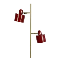 Ocean gulvlampe, mørkerød/messing