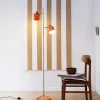 Ocean gulvlampe, orange/messing