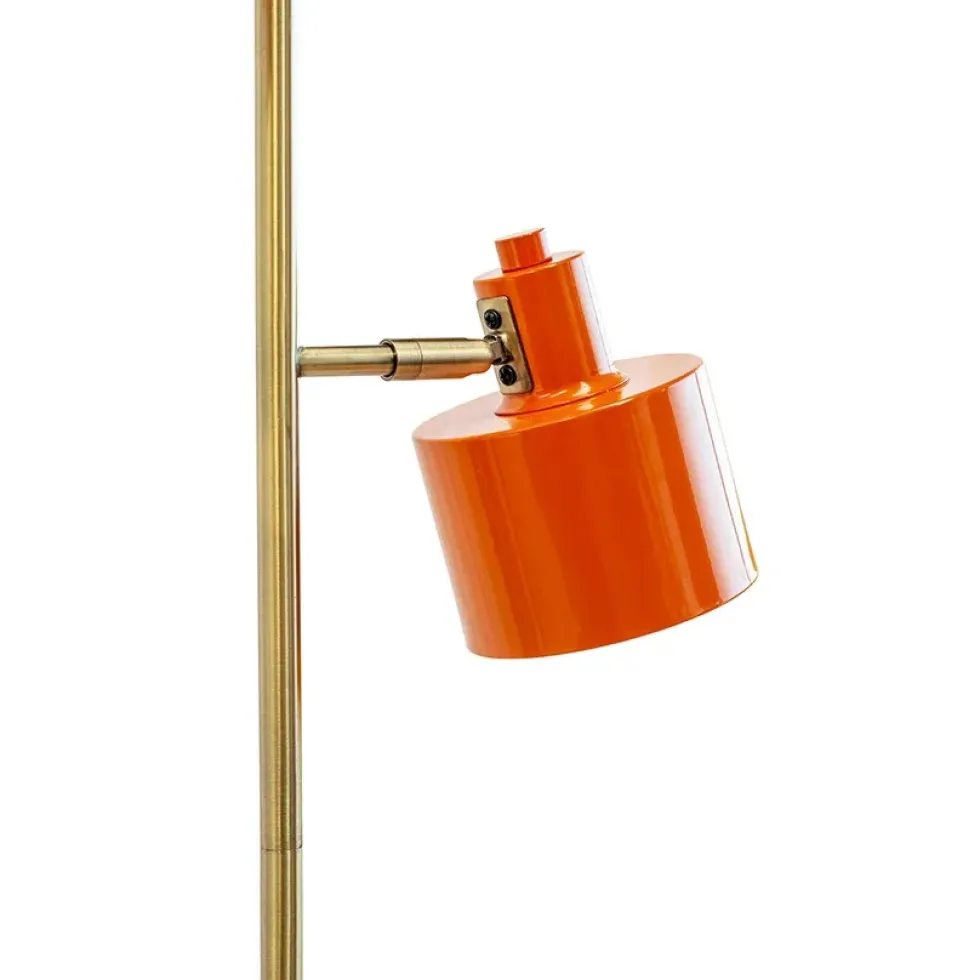 Ocean gulvlampe, orange/messing
