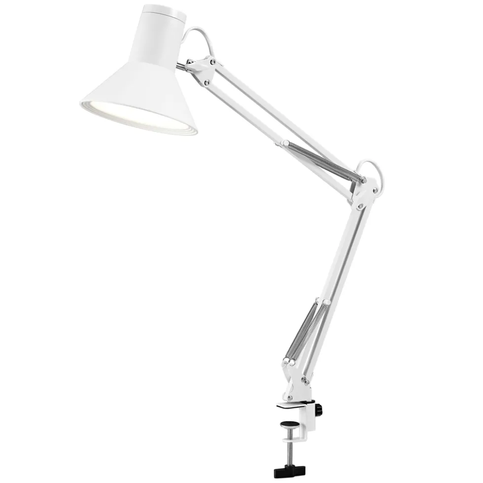 Office Line Desk Retro Clip bordlampe, hvid