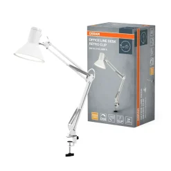 Office Line Desk Retro Clip bordlampe, hvid