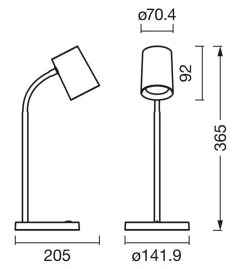 Office Line Desk Trapezium bordlampe, hvid
