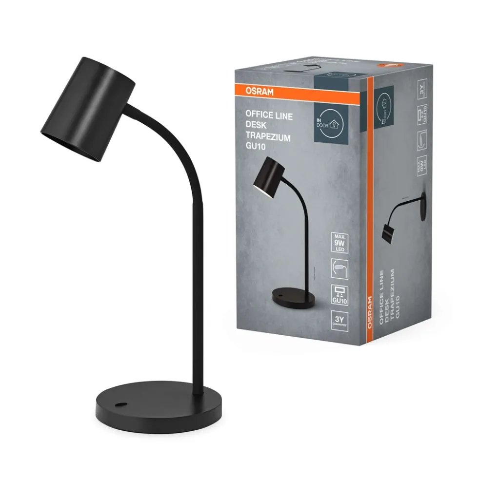 Office Line Desk Trapezium bordlampe, sort