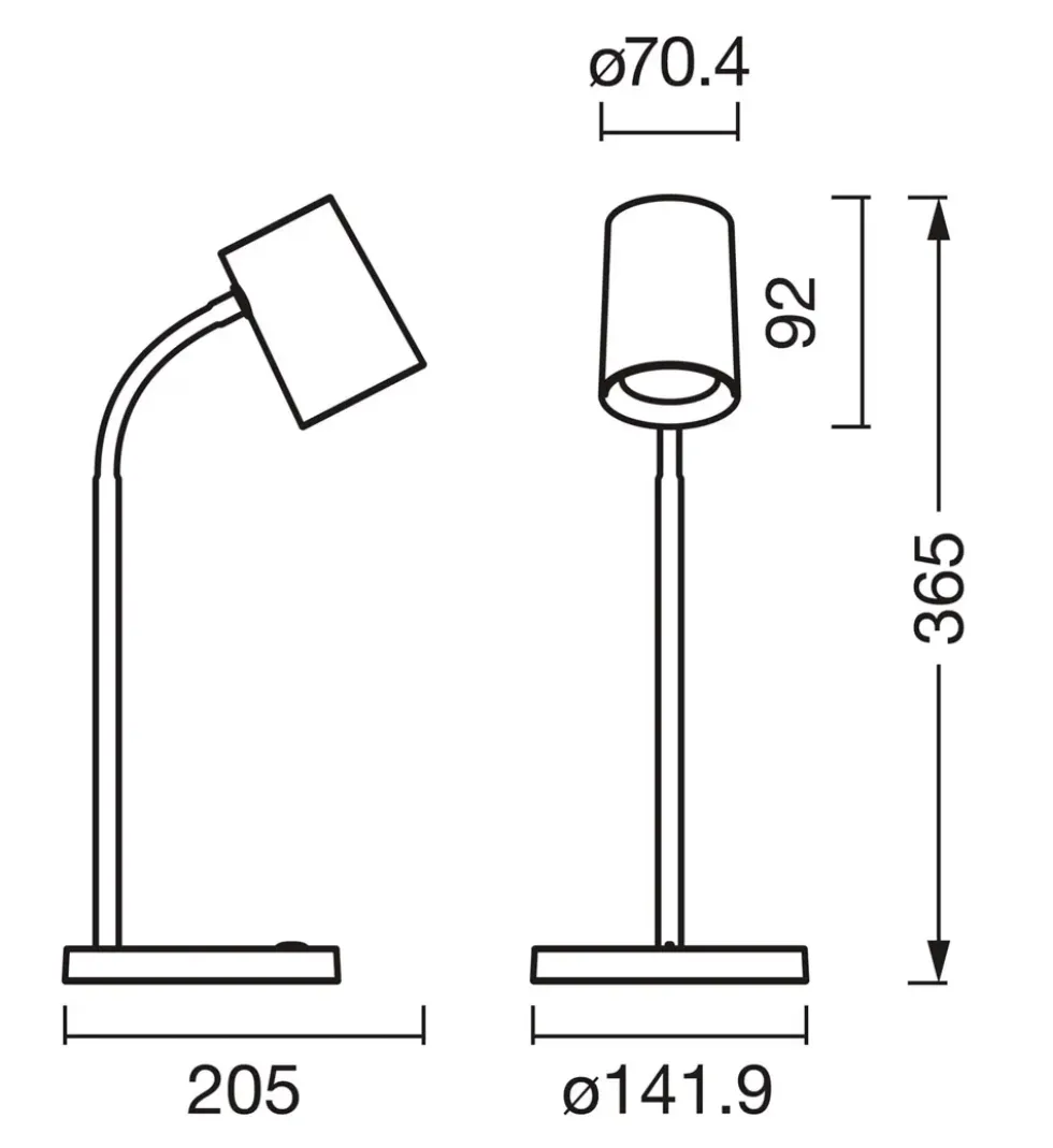 Office Line Desk Trapezium bordlampe, sort