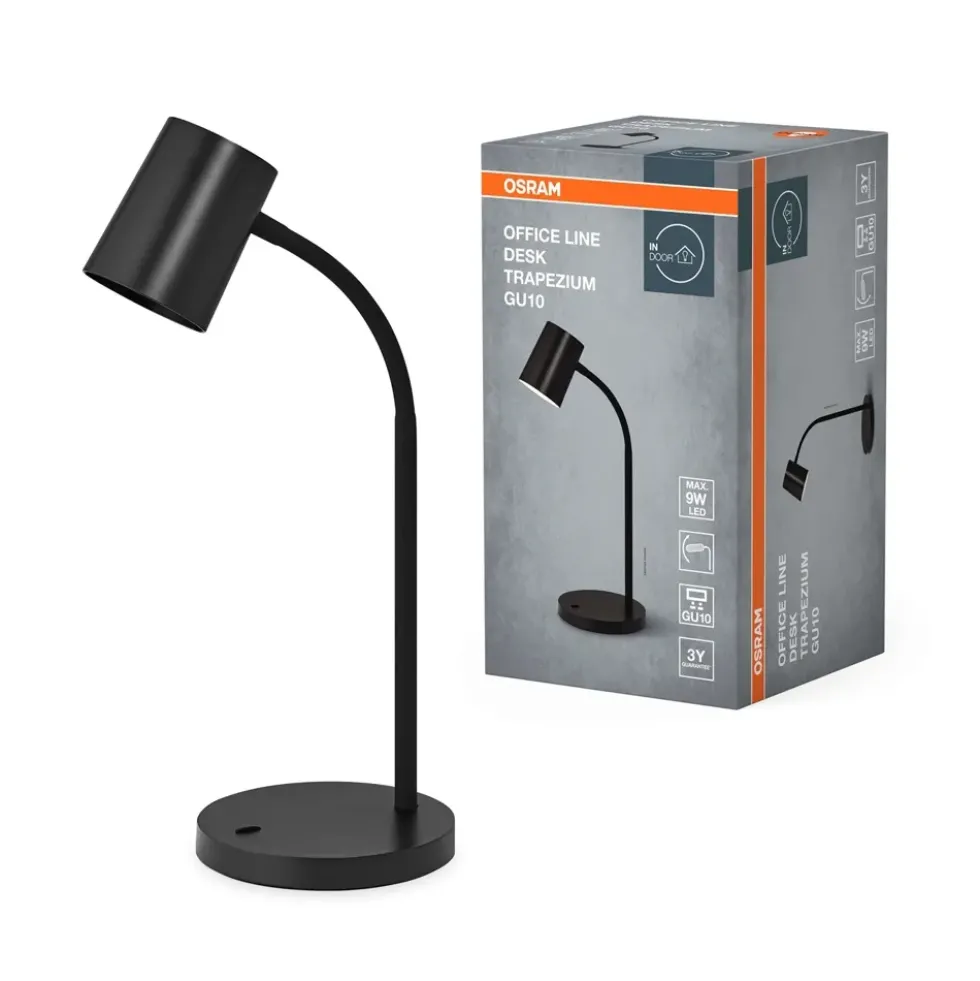 Office Line Desk Trapezium bordlampe, sort