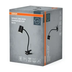 Office Line Desk Trapezium Clip bordlampe, sort