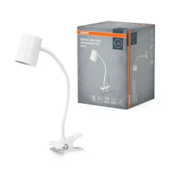 Office Line Desk Trapezium Clip bordlampe, hvid