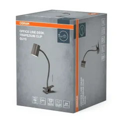 Office Line Desk Trapezium Clip bordlampe, grå