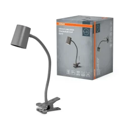 Office Line Desk Trapezium Clip bordlampe, grå
