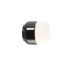 Ohm 100/110 loftlampe / væglampe, sort/mat opal