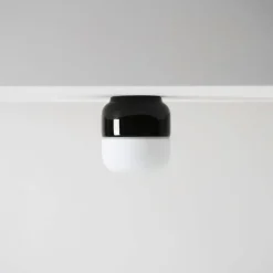 Ohm 100/110 loftlampe / væglampe, sort/mat opal