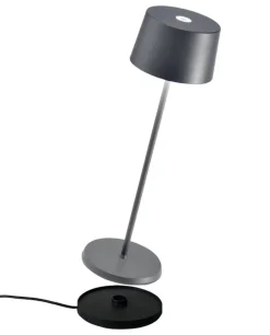 Olivia batterilampe / bordlampe, mørkegrå