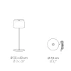Olivia micro batterilampe / bordlampe, mørkegrå