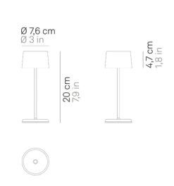 Olivia micro batterilampe / bordlampe, corten
