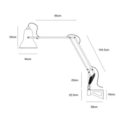 Original 1227 Giant vægmonteret lampe, blank sort