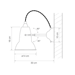 Original 1227 væglampe, grå