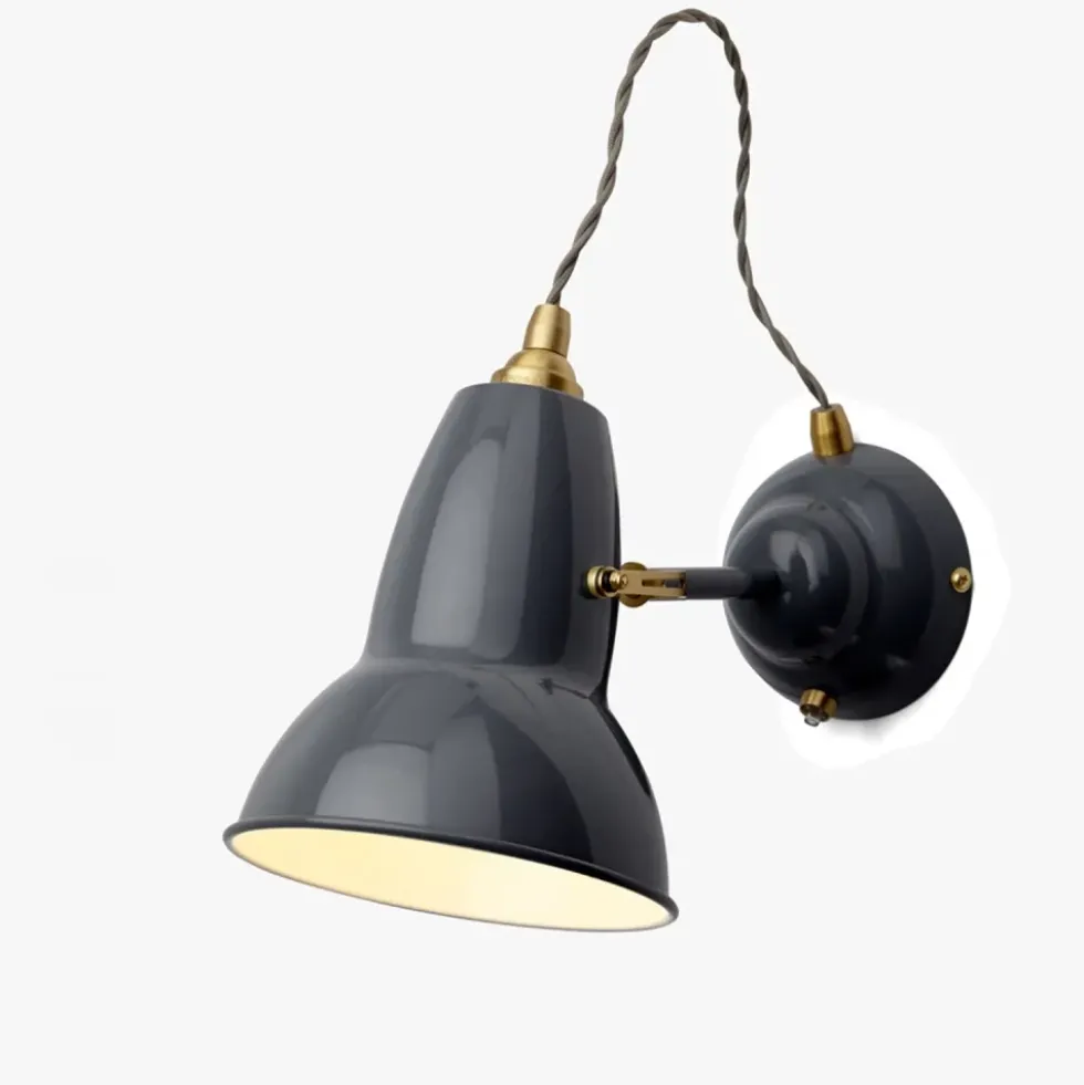 Original 1227 væglampe, messing/grå