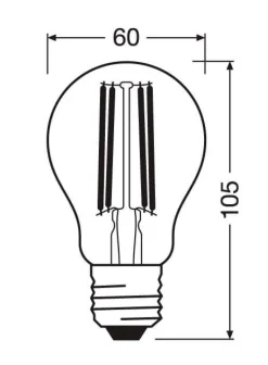 Osram LED-pære 4,2W E27 927 dæmpbar, klar