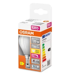Osram LED-pære 2,2W E14 927 dæmpbar, mat