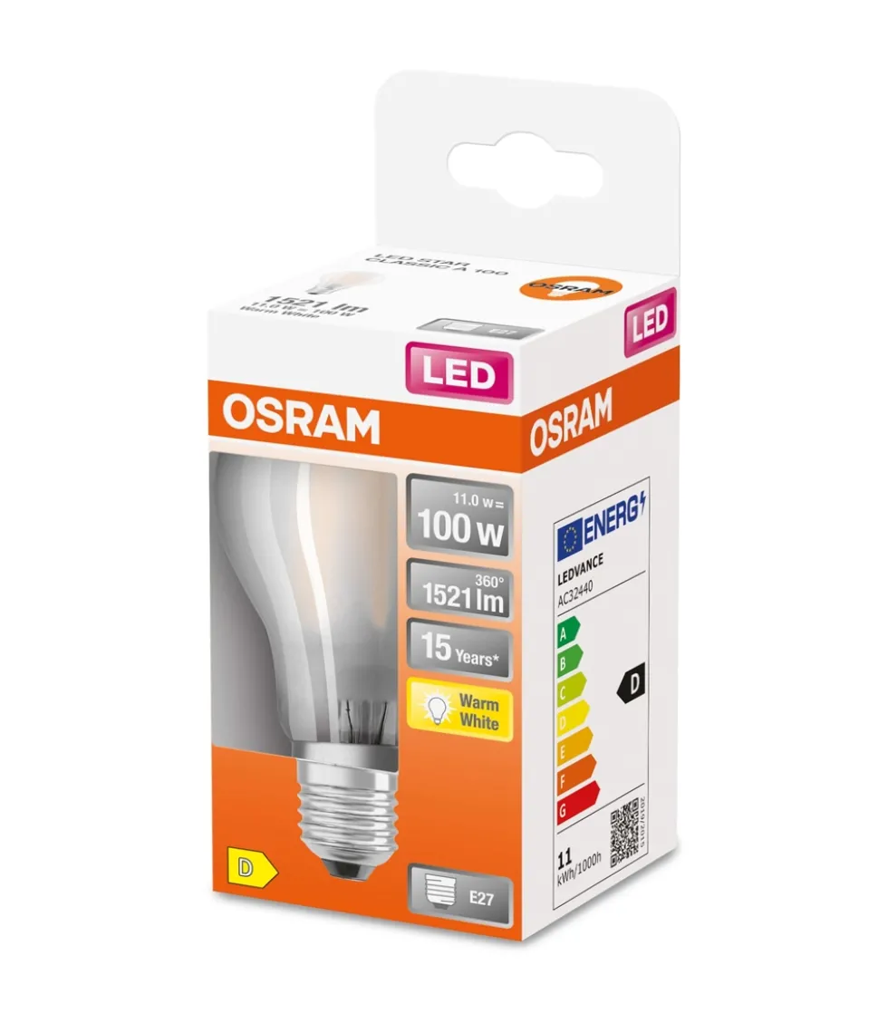 Osram LED-pære 11W E27 827, mat