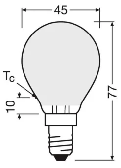 Osram LED-pære 4W E14 827, mat