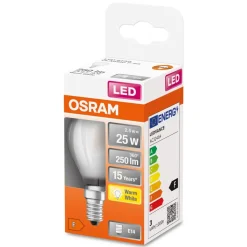Osram LED-pære 2,5W E14 827, mat