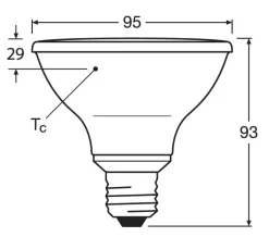 Osram LED-pære 10W E27 927 PAR30 36° IP20 dæmpbar