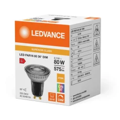 Osram LED-spot 8,3W GU10 927 PAR16 36° dæmpbar