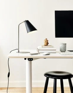Oswald bordlampe, sort/børstet stål