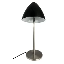 Oulu bordlampe, sort/børstet stål